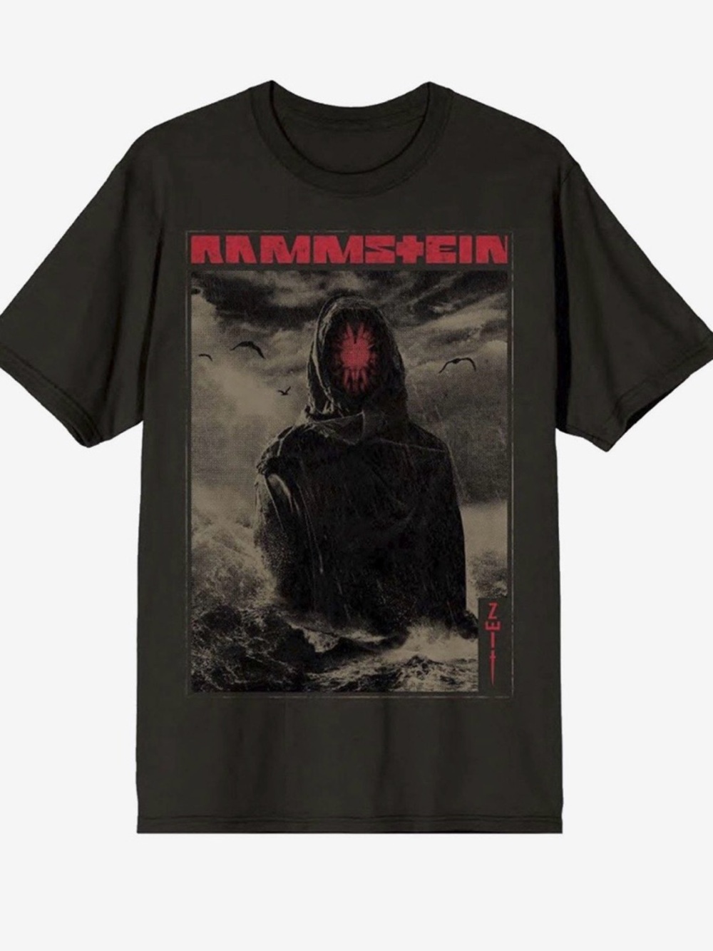 Hot Topic Black Rammstein Zeit Graphic Tee with Red Accent